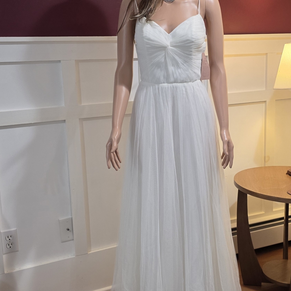 Watters Cream Ruched Sweetheart Gown